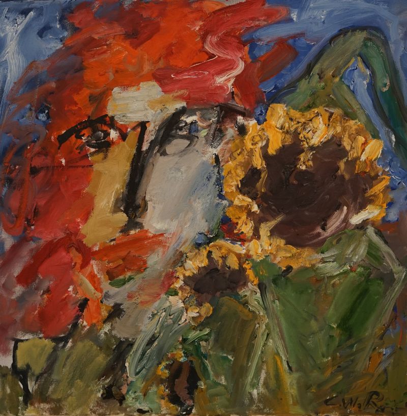Das Bild zeigt das Kunstwerk "Sonnenblume Skizze II" des deuschten Künstlers Cesar Radetzky