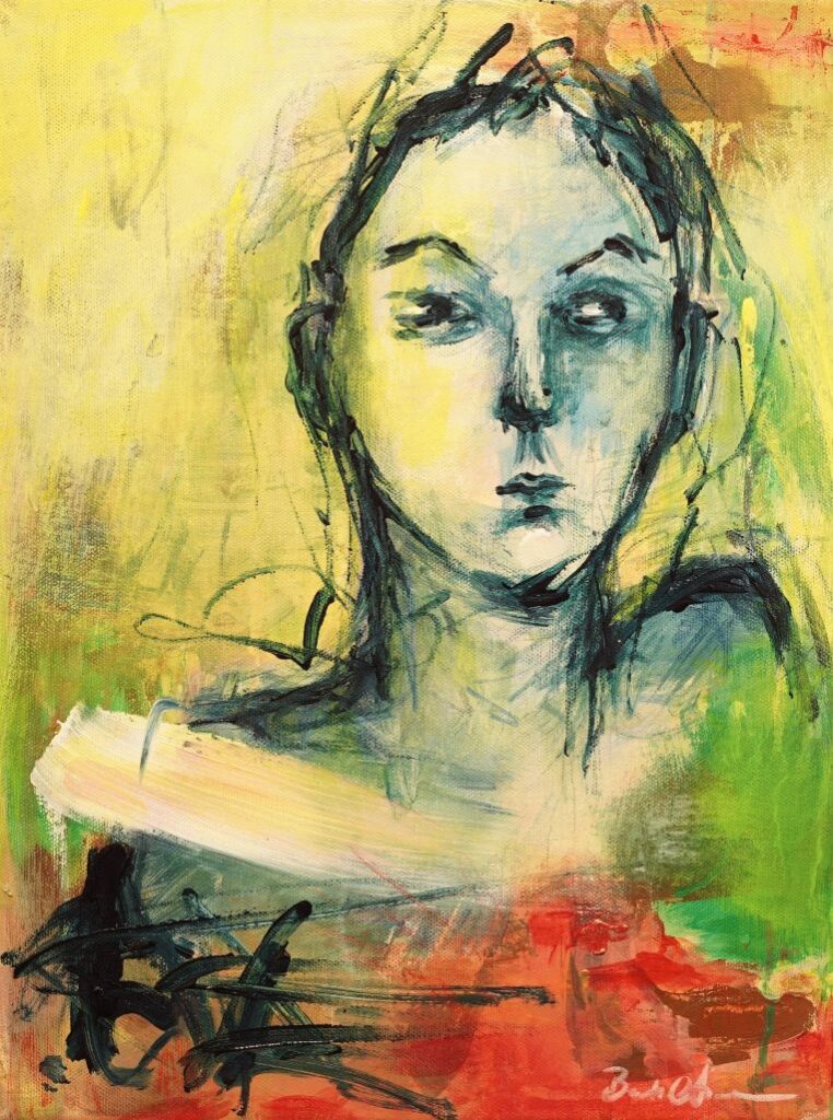 Werk mit dem Titel "Portrait in Apfelgrün II"