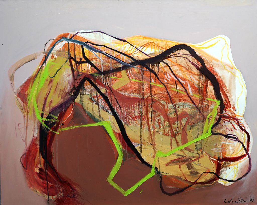 Werk mit dem Titel "Figur mit grüner Linie"