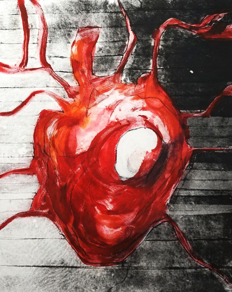 Werk mit dem Titel "hole in my heart"